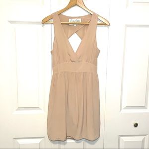 Rory Beca Blush Pink Mauve Silk Mini Dress Open Back Small